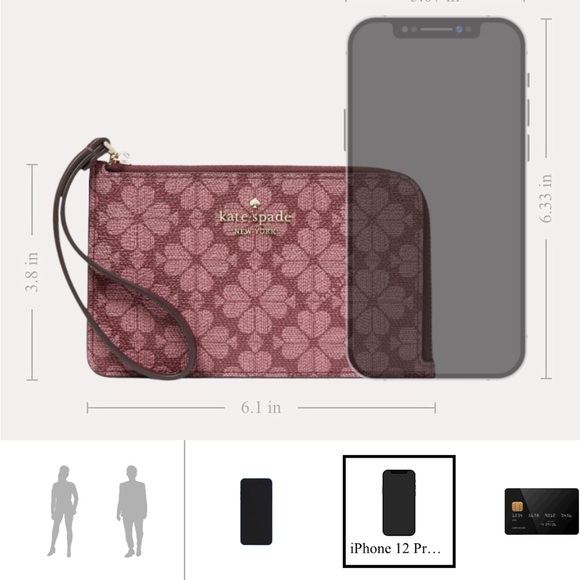 NWT Lucy Small L-zip Wristlet in color Grenache - Picture 5 of 8